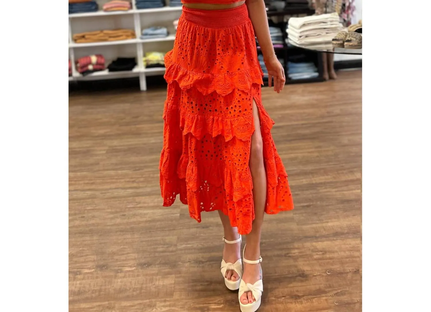 Allison New York - Ciara Eyelet Puff Sleeve Top