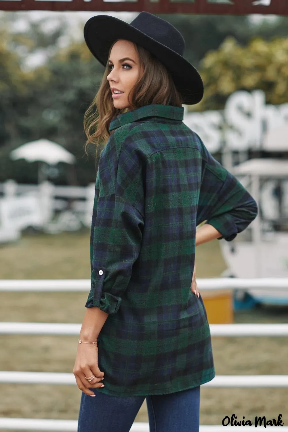 Deanwangkt - Green Check Loose Fit Boyfriend Shirt
