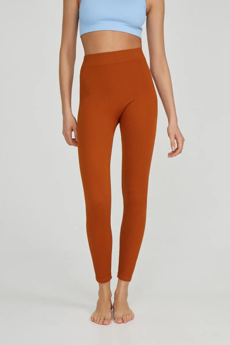 High waist tight-ribbed leggings