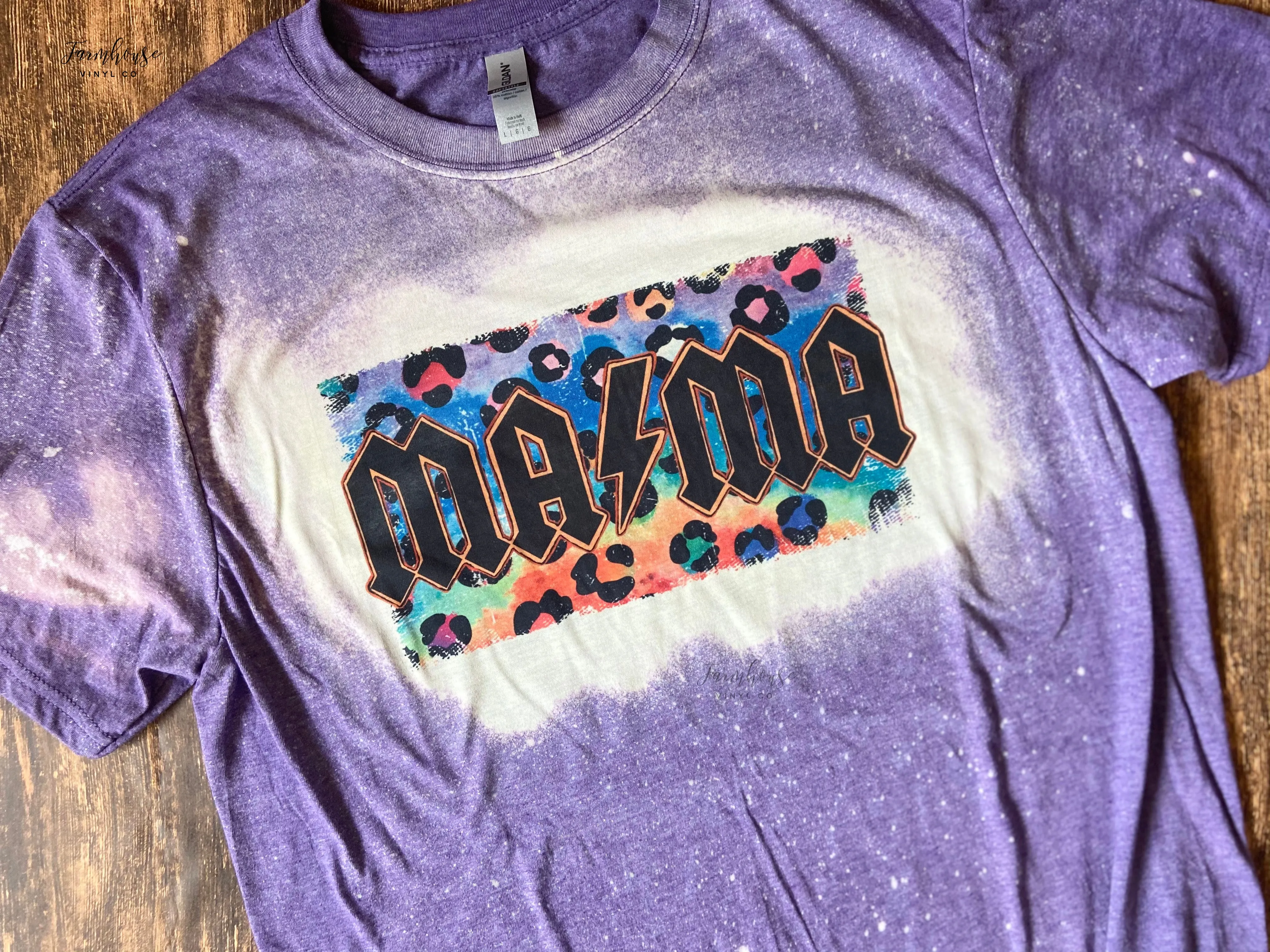 MA/MA Leopard Tie Dye Bleached Shirt