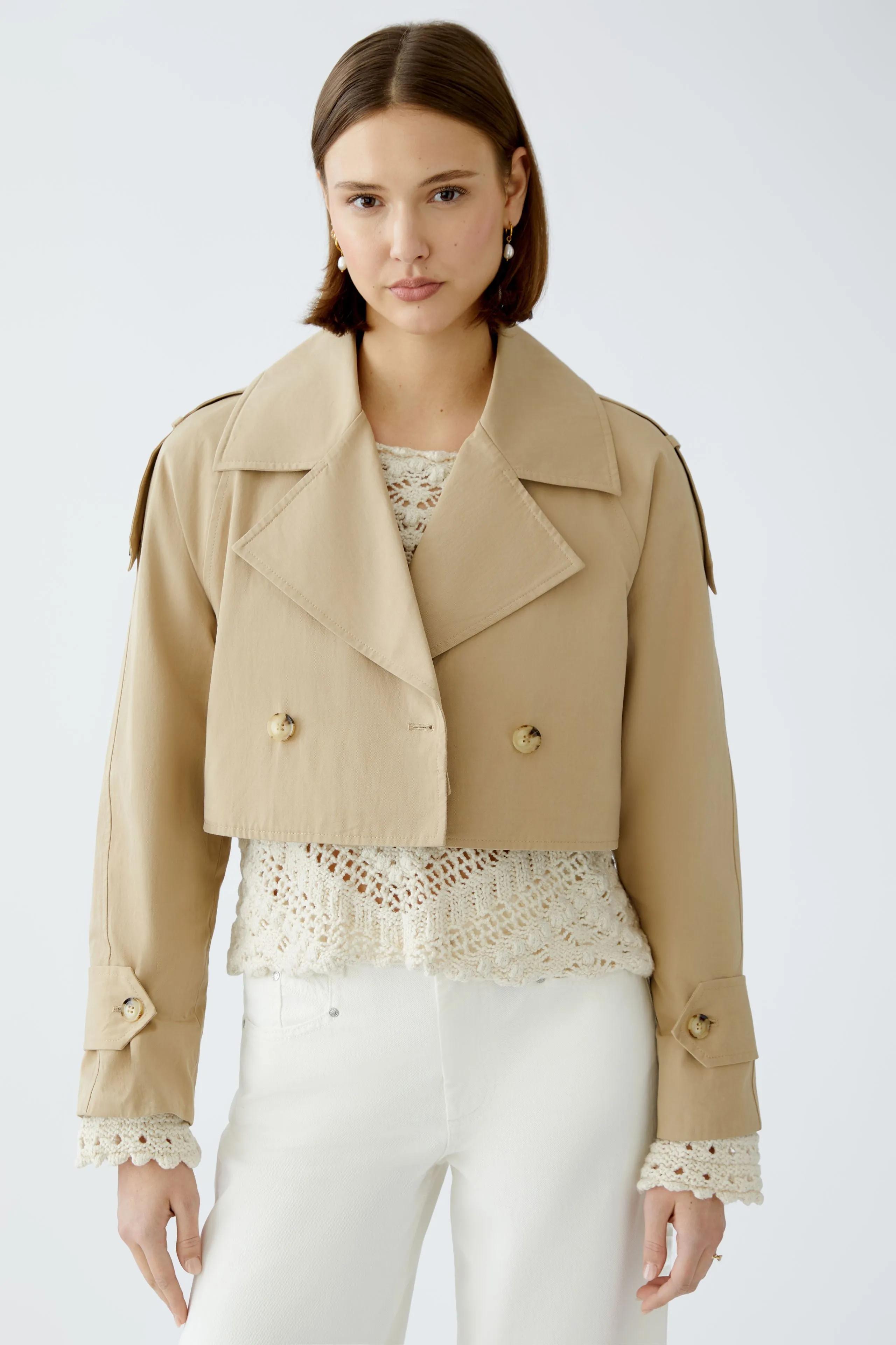 Oui Camel 2 in 1 Trench Coat