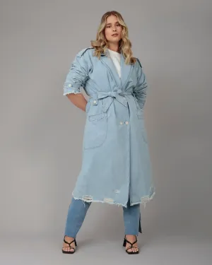 Women's AVERY-BO Denim Trenchcoat | Blue Opal